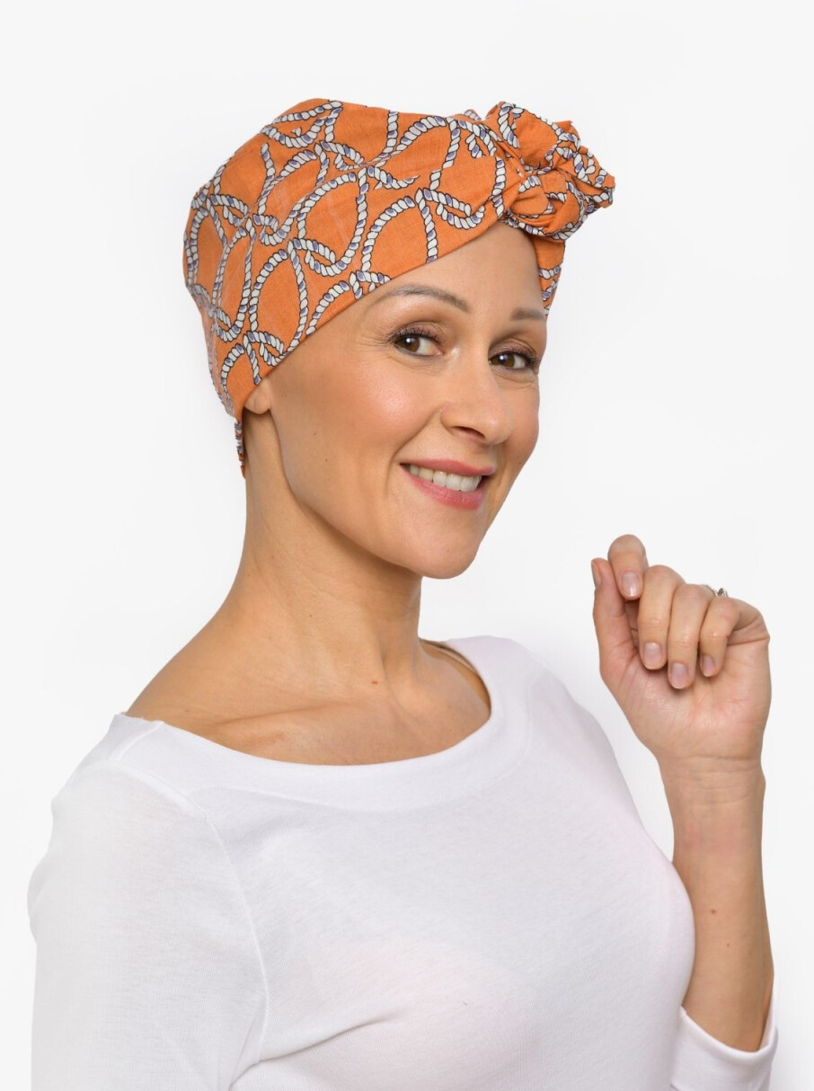 How to tie a head scarf for cancer patients 